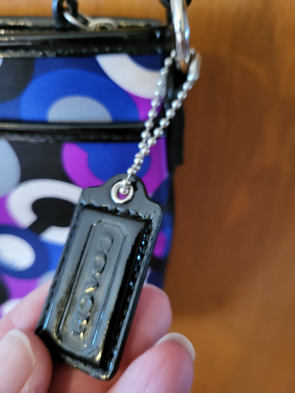Coach Purple & Black Patterned Crossbody Bag - Picture 3 of 12